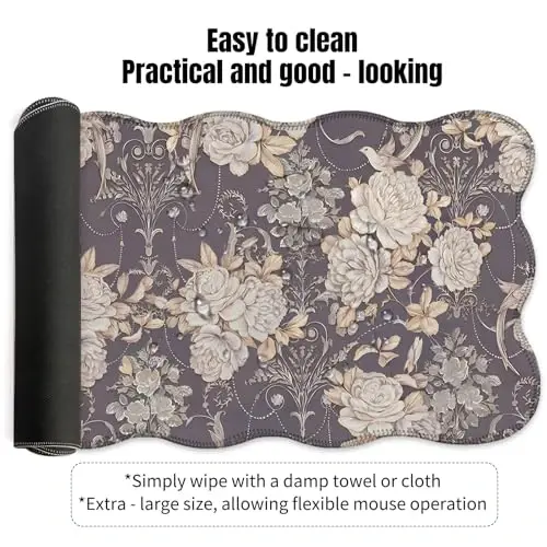 Galdas Gaming Mouse Pad XXL XL Katta Uzun Keng Mousepad Sirpanmaydigan Rezina Klaviatura Mouse Pad Laptop Uy Ofisi uchun Tikilgan Qirralari bilan (35.48x15.75x0.08 Düym) - 5