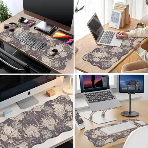 Galdas Gaming Mouse Pad XXL XL Katta Uzun Keng Mousepad Sirpanmaydigan Rezina Klaviatura Mouse Pad Laptop Uy Ofisi uchun Tikilgan Qirralari bilan (35.48x15.75x0.08 Düym) - 7