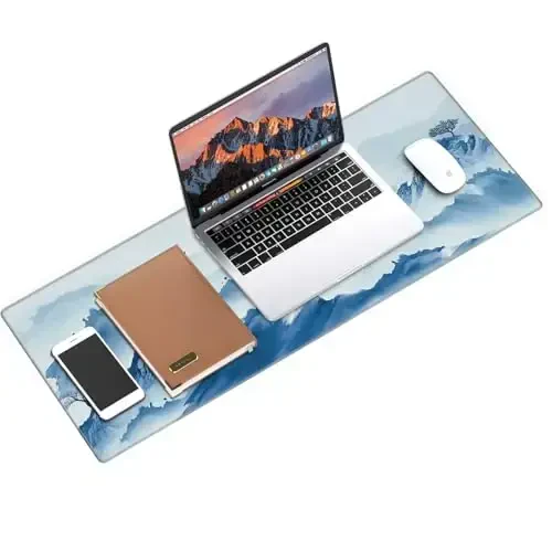 Galdas Gaming Mouse Pad XXL XL Katta Uzun Keng Mousepad Sirpanmaydigan Rezina Klaviatura Mouse Pad Tikilgan Chetlari bilan Noutbuk Uy Ofisi uchun (31.5x11.8x0.08 dyuym)-Landshaft - 3