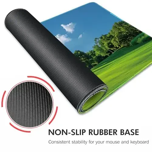 Galdas Gaming Mouse Pad XXL XL Katta Uzun Keng Mousepad Sirpanmaydigan Rezina Klaviatura Mouse Pad Tikilgan Chetlari bilan Noutbuk Uy Ofisi uchun (31.5x11.8x0.08 Inch) ... (O't) - 5