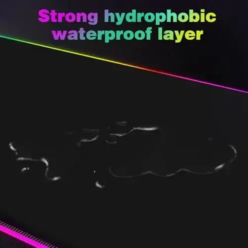 Galdas Gaming Mouse Pad XXL XL Katta Uzun Keng Mousepad Sirpanmaydigan Rezina Klaviatura Mouse Pad Tikilgan Qirralari bilan Noutbuk Uy Ofisi uchun (31.5x11.8x0.08 Dyum) … (RGB Qora) - 4