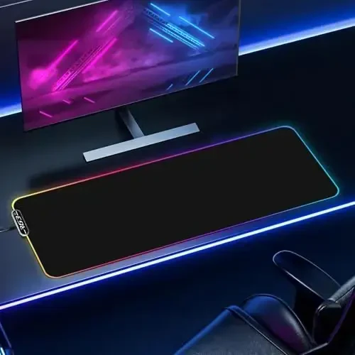 Galdas Gaming Mouse Pad XXL XL Katta Uzun Keng Mousepad Sirpanmaydigan Rezina Klaviatura Mouse Pad Tikilgan Qirralari bilan Noutbuk Uy Ofisi uchun (31.5x11.8x0.08 Dyum) … (RGB Qora) - 7