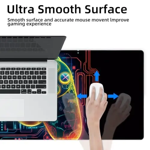 Galdas Gaming Mouse Pad XXL XL Katta Uzun Keng Mousepad Sirpanmaydigan Rezina Klaviatura Mouse Pad Tikilgan Qirralari bilan Noutbuk Uy Ofisi uchun (31.5x11.8x0.08 dyuym) ... (Tutqich) - 5
