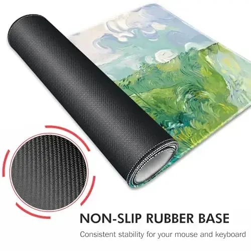 Galdas Gaming Mouse Pad XXL XL Katta Uzun Keng Mousepad Sirpanmaydigan Rezina Klaviatura Mouse Pad Tikilgan Qirralari bilan Noutbuk Uy Ofisi uchun (31.5x11.8x0.08 Dyuym) … (Yozgi Davolash) - 5