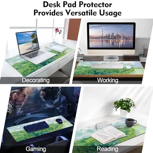 Galdas Gaming Mouse Pad XXL XL Katta Uzun Keng sichqoncha uchun gilamcha, Sirpanmaydigan rezina klaviatura sichqoncha gilamchasi, Noutbuk uy ofisi uchun tikilgan qirralari bilan (31,5x11,8x0,08 dyuym) ... (Yozgi davolash) - 7