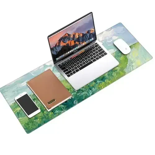 Galdas Gaming Mouse Pad XXL XL Katta Uzun Keng sichqoncha uchun gilamcha, Sirpanmaydigan rezina klaviatura sichqoncha gilamchasi, Noutbuk uy ofisi uchun tikilgan qirralari bilan (31,5x11,8x0,08 dyuym) ... (Yozgi davolash) - 3
