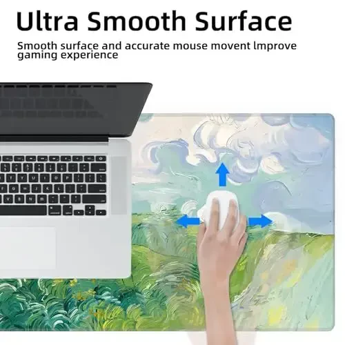 Galdas Gaming Mouse Pad XXL XL Katta Uzun Keng sichqoncha uchun gilamcha, Sirpanmaydigan rezina klaviatura sichqoncha gilamchasi, Noutbuk uy ofisi uchun tikilgan qirralari bilan (31,5x11,8x0,08 dyuym) ... (Yozgi davolash) - 6
