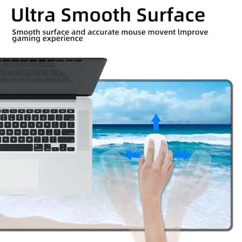 Galdas Gaming Mouse Pad XXL XL Katta Uzun Keng Sürg'ichsiz Rezina Klaviatura Noutbuk Uy Ofisi uchun Tikilgan Chegaralar bilan sichqoncha (31.5x11.8x0.08 dyuym) ... (Wave 2025) - 6