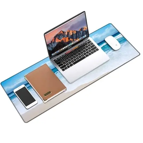 Galdas Gaming Mouse Pad XXL XL Katta Uzun Keng Sürg'ichsiz Rezina Klaviatura Noutbuk Uy Ofisi uchun Tikilgan Chegaralar bilan sichqoncha (31.5x11.8x0.08 dyuym) ... (Wave 2025) - 3