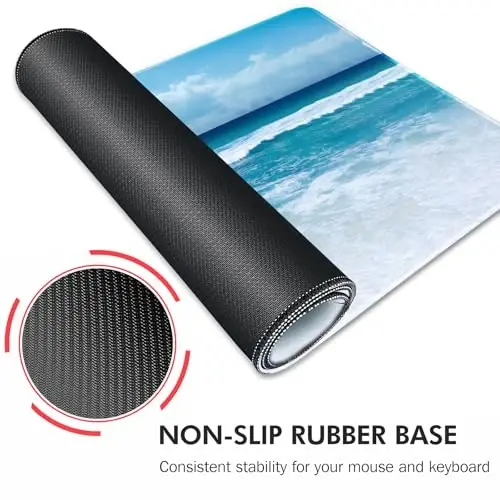 Galdas Gaming Mouse Pad XXL XL Katta Uzun Keng Sürg'ichsiz Rezina Klaviatura Noutbuk Uy Ofisi uchun Tikilgan Chegaralar bilan sichqoncha (31.5x11.8x0.08 dyuym) ... (Wave 2025) - 5