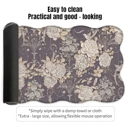 Galdas Gaming Mouse Pad XXL XL Katta Uzun Uzaytirilgan Katta Sichqoncha uchun gilamcha Notsiz rezina Klaviatura Sichqoncha uchun gilamcha tiktirilgan qirralari bilan Noutbuk Uy Ofisi uchun (35.48x15.75x0.08 Dyum) - 5