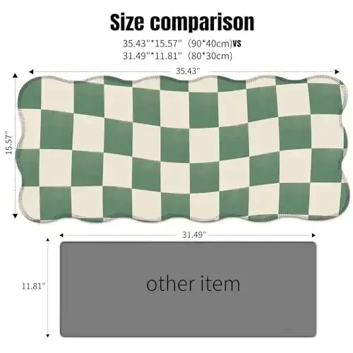 Galdas Gaming Mouse Pad XXL XL Large Long Extended Big Mousepad Laptop Home Office uchun tikilgan qirralari bo'lgan sirpanmaydigan kauchuk klaviatura sichqonchasi (35.43x15.75x0.08 dyuym) - 4