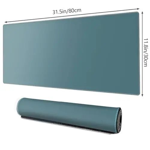 Galdas Gaming Mouse Pad XXL XL Large Long Extended Big Mousepad Non-Slip Rubber Keyboard Mouse Pad with Stitched Edges for Laptop Home Office (31.5x11.8x0.08 Inch) -Blue Grey - 2