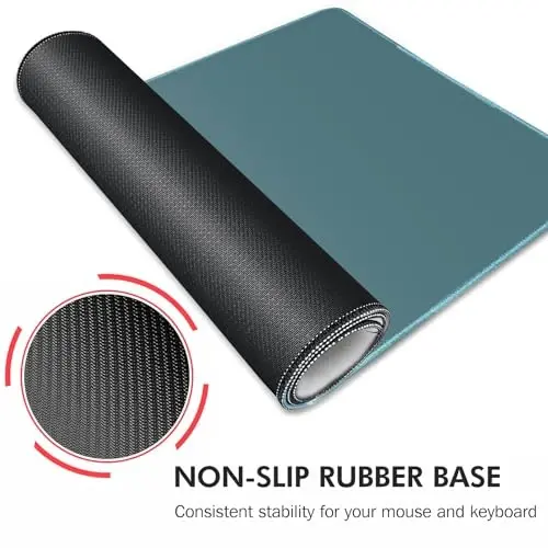 Galdas Gaming Mouse Pad XXL XL Large Long Extended Big Mousepad Non-Slip Rubber Keyboard Mouse Pad with Stitched Edges for Laptop Home Office (31.5x11.8x0.08 Inch) -Blue Grey - 5