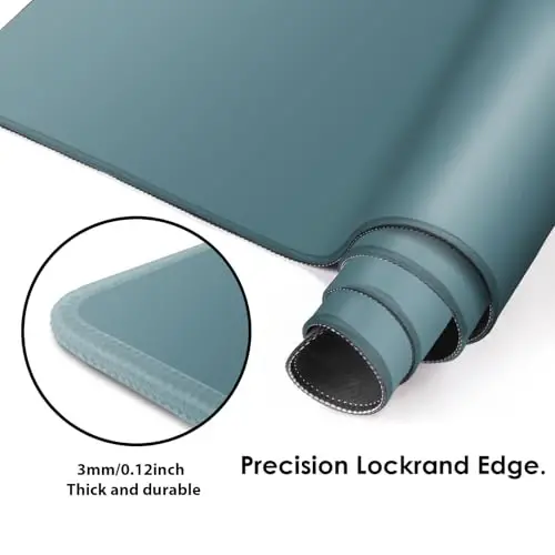 Galdas Gaming Mouse Pad XXL XL Large Long Extended Big Mousepad Non-Slip Rubber Keyboard Mouse Pad with Stitched Edges for Laptop Home Office (31.5x11.8x0.08 Inch) -Blue Grey - 4