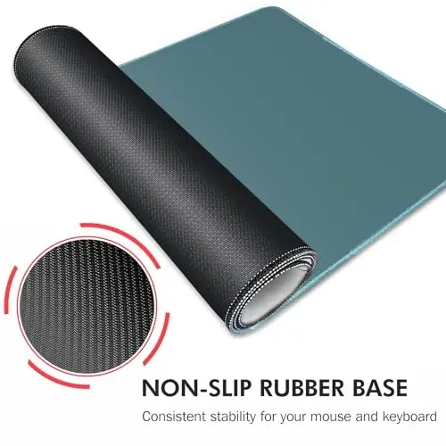 Galdas Gaming Mouse Pad XXL XL Large Long Extended Big Mousepad Non-Slip Rubber Keyboard Mouse Pad with Stitched Edges for Laptop Home Office (31.5x11.8x0.08 Inch) -Blue Grey - 5