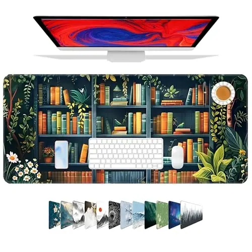 Galdas Gaming Mouse Pad XXL XL Large Long Extended Big Mousepad Non-Slip Rubber Keyboard Mouse Pad with Stitched Edges for Laptop Home Office (31.5x11.8x0.08 Inch) -Books - 6