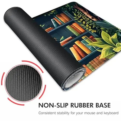Galdas Gaming Mouse Pad XXL XL Large Long Extended Big Mousepad Non-Slip Rubber Keyboard Mouse Pad with Stitched Edges for Laptop Home Office (31.5x11.8x0.08 Inch) -Books - 4