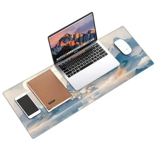 Galdas Gaming Mouse Pad XXL XL Large Long Extended Big Mousepad Non-Slip Rubber Keyboard Mouse Pad with Stitched Edges for Laptop Home Office (31.5x11.8x0.08 Inch) -Cloud Scenery - 3