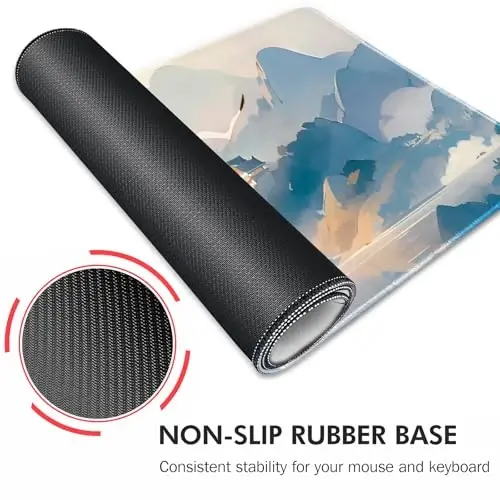 Galdas Gaming Mouse Pad XXL XL Large Long Extended Big Mousepad Non-Slip Rubber Keyboard Mouse Pad with Stitched Edges for Laptop Home Office (31.5x11.8x0.08 Inch) -Cloud Scenery - 5
