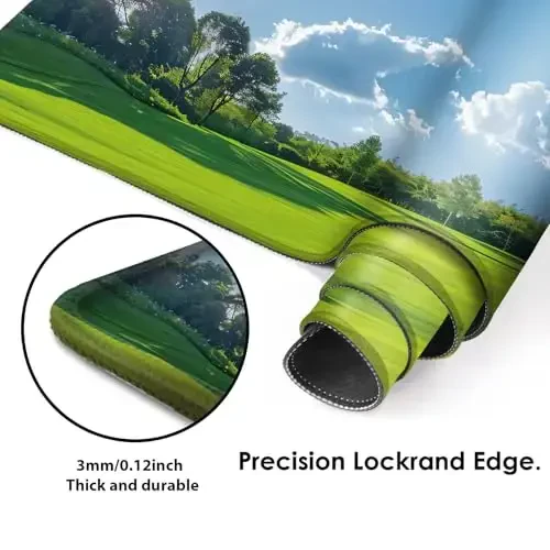 Galdas Gaming Mouse Pad XXL XL Large Long Extended Big Mousepad Non-Slip Rubber Keyboard Mouse Pad with Stitched Edges for Laptop Home Office (31.5x11.8x0.08 Inch) … (Grass) - 4