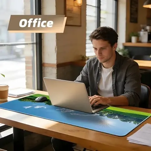 Galdas Gaming Mouse Pad XXL XL Large Long Extended Big Mousepad Non-Slip Rubber Keyboard Mouse Pad with Stitched Edges for Laptop Home Office (31.5x11.8x0.08 Inch) … (Grass) - 5