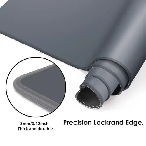 Galdas Gaming Mouse Pad XXL XL Large Long Extended Big Mousepad Non-Slip Rubber Keyboard Mouse Pad with Stitched Edges for Laptop Home Office (31.5x11.8x0.08 Inch) -Grey - 4