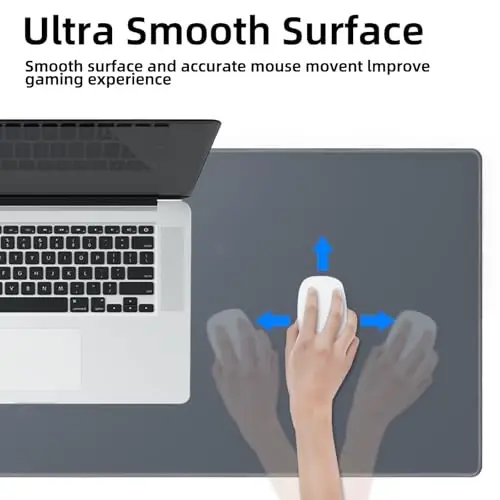 Galdas Gaming Mouse Pad XXL XL Large Long Extended Big Mousepad Non-Slip Rubber Keyboard Mouse Pad with Stitched Edges for Laptop Home Office (31.5x11.8x0.08 Inch) -Grey - 6