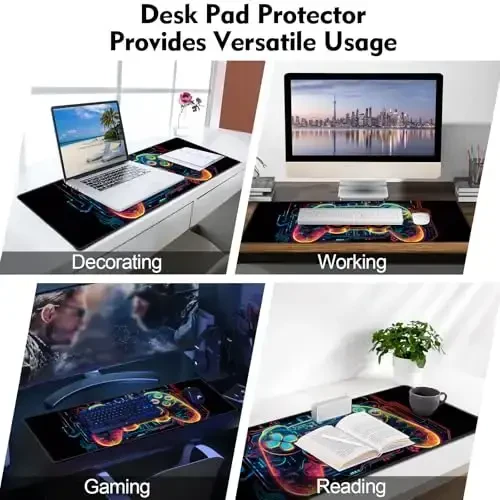 Galdas Gaming Mouse Pad XXL XL Large Long Extended Big Mousepad Non-Slip Rubber Keyboard Mouse Pad with Stitched Edges for Laptop Home Office (31.5x11.8x0.08 Inch) … (Handle) - 6