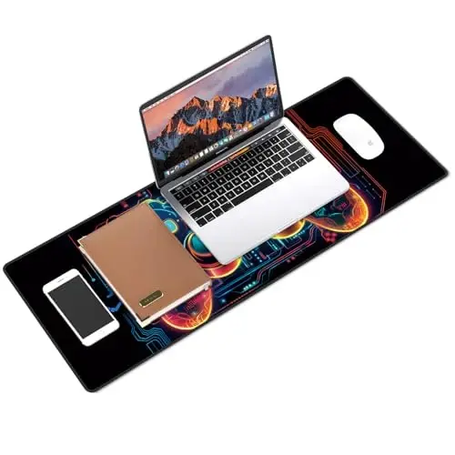 Galdas Gaming Mouse Pad XXL XL Large Long Extended Big Mousepad Non-Slip Rubber Keyboard Mouse Pad with Stitched Edges for Laptop Home Office (31.5x11.8x0.08 Inch) … (Handle) - 3