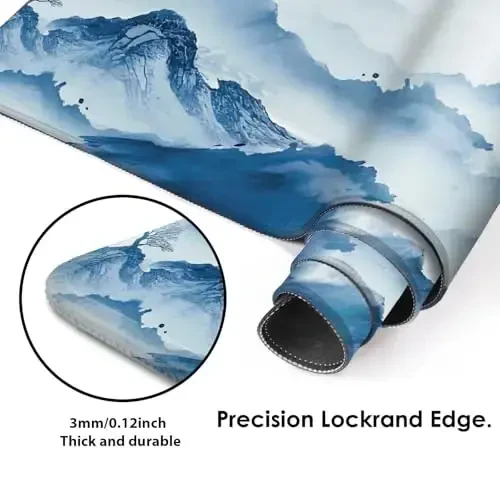 Galdas Gaming Mouse Pad XXL XL Large Long Extended Big Mousepad Non-Slip Rubber Keyboard Mouse Pad with Stitched Edges for Laptop Home Office (31.5x11.8x0.08 Inch)-Landscape - 4