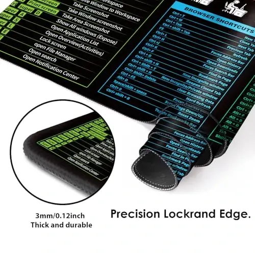 Galdas Gaming Mouse Pad XXL XL Large Long Extended Big Mousepad Non-Slip Rubber Keyboard Mouse Pad with Stitched Edges for Laptop Home Office (31.5x11.8x0.08 Inch) -Notes - 4