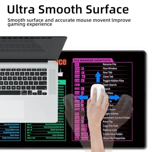 Galdas Gaming Mouse Pad XXL XL Large Long Extended Big Mousepad Non-Slip Rubber Keyboard Mouse Pad with Stitched Edges for Laptop Home Office (31.5x11.8x0.08 Inch) -Notes - 6