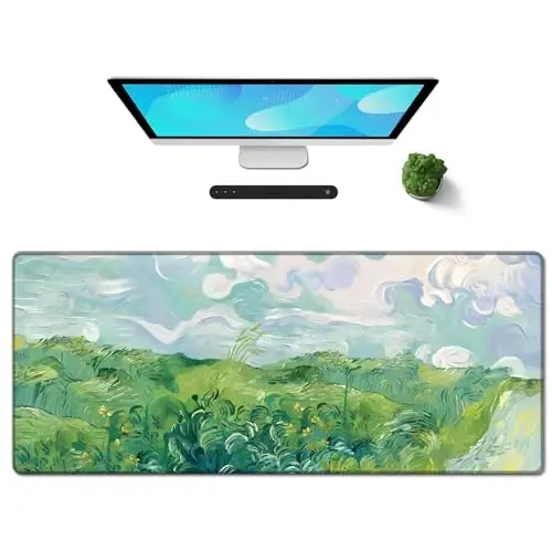 Galdas Gaming Mouse Pad XXL XL Large Long Extended Big Mousepad Non-Slip Rubber Keyboard Mouse Pad with Stitched Edges for Laptop Home Office (31.5x11.8x0.08 Inch) … (Summer Cure) 
