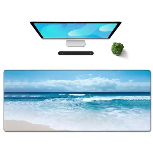 Galdas Gaming Mouse Pad XXL XL Large Long Extended Big Mousepad Non-Slip Rubber Keyboard Mouse Pad with Stitched Edges for Laptop Home Office (31.5x11.8x0.08 Inch) … (Wave 2025) - GALDAS