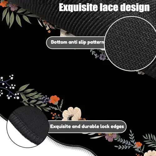 Galdas Gaming Mouse Pad XXL XL Large Long Extended Big Mousepad Non-Slip Rubber Keyboard Mouse Pad with Stitched Edges for Laptop Home Office (35.43x15.75x0.08 Inch) - 3