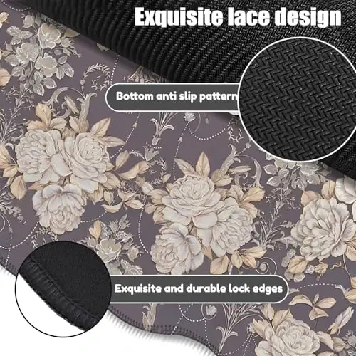Galdas Gaming Mouse Pad XXL XL Large Long Extended Big Mousepad Non-Slip Rubber Keyboard Mouse Pad with Stitched Edges for Laptop Home Office (35.48x15.75x0.08 Inch) - 3