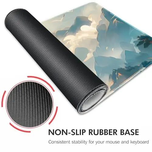 Galdas Игровой коврик для мыши XXL XL Large Long Extended Big Mousepad Non-Slip Rubber Keyboard Mouse Pad with Stitched Edges for Laptop Home Office (31.5x11.8x0.08 Inch) -Clouds - 5