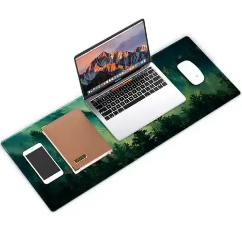 Galdas Mouse Pad,Office Desk Mat Large Gaming Keyboard Pad Durable Stitched Edges Washable Smooth Surface Control & Accuracy Extended Computer Mouse Mat (31.5X11.8In)-Green Forest - 4