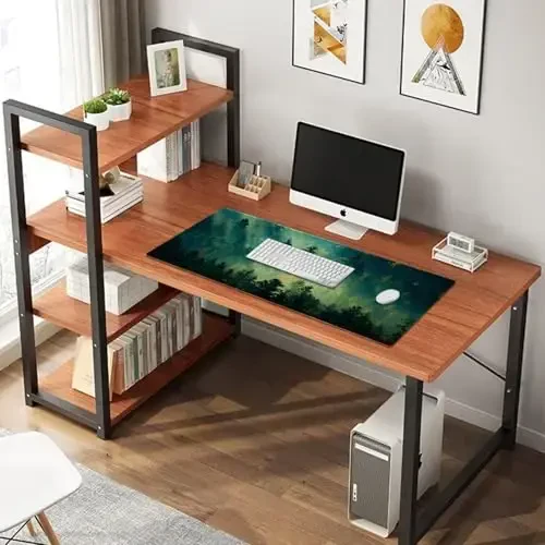 Galdas Mouse Pad,Office Desk Mat Large Gaming Keyboard Pad Durable Stitched Edges Washable Smooth Surface Control & Accuracy Extended Computer Mouse Mat (31.5X11.8In)-Green Forest - 7