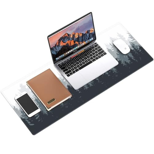 Galdas Oyun Mouse Pad Orman Arka Plan Desen XXL XL Büyük Mouse Pad Uzun Genişletilmiş Mouse Pad Masa Matı Kaymaz Kauçuk Fare Pedleri Dikişli Kenarlar İnce Ped (31.5 x 11.8 x 0.12 İnç) Ağaç - 11