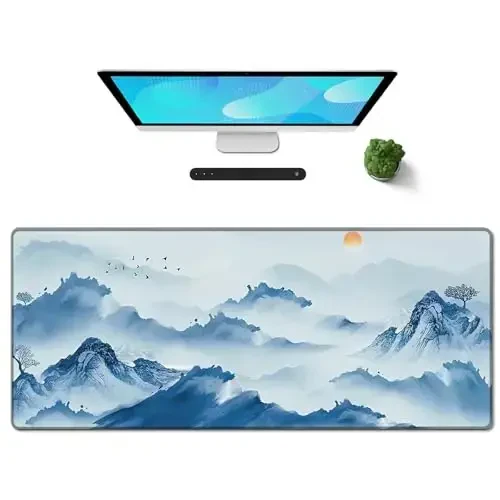 Galdas Gaming Mouse Pad XXL XL Large Long Extended Big Mousepad Non-Slip Rubber Keyboard Mouse Pad with Stitched Edges for Laptop Home Office (31.5x11.8x0.08 Inch)-Landscape - 1