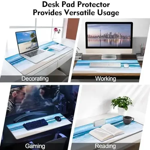 Galdas Gaming Mouse Pad XXL XL Large Long Extended Big Mousepad Non-Slip Rubber Keyboard Mouse Pad with Stitched Edges for Laptop Home Office (31.5x11.8x0.08 Inch) … (Wave 2025) - 7