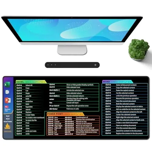 Galdas Gaming Mouse Pad XXL XL Large Long Extended Big Mousepad Non-Slip Rubber Keyboard Desk Pad with Stitched Edges for Laptop Home Office (31.5x11.8x0.08 Inch) … (Shortcut Keys1) - 1