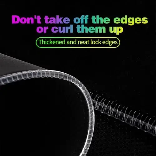 Galdas Gaming Mouse Pad XXL XL Large Long Extended Big Mousepad Non-Slip Rubber Keyboard Mouse Pad with Stitched Edges for Laptop Home Office (31.5x11.8x0.08 Inch) … (RGB Black) - 6