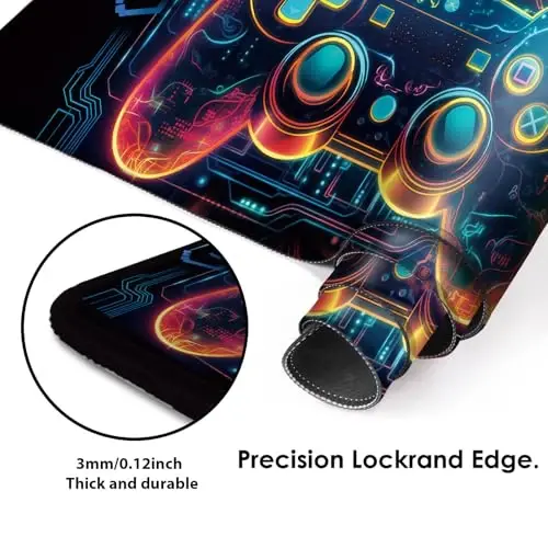 Galdas Gaming Mouse Pad XXL XL Large Long Extended Big Mousepad Non-Slip Rubber Keyboard Mouse Pad with Stitched Edges for Laptop Home Office (31.5x11.8x0.08 Inch) … (Handle) - 4
