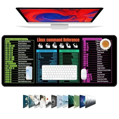 Galdas Gaming Mouse Pad XXL XL Large Long Extended Big Mousepad Non-Slip Rubber Keyboard Mouse Pad with Stitched Edges for Laptop Home Office (31.5x11.8x0.08 Inch) -Notes 
