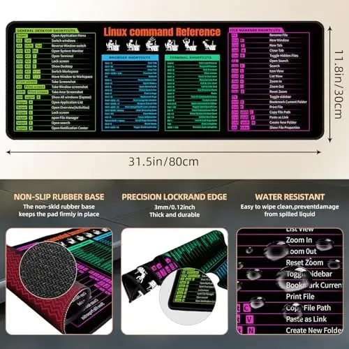 Galdas Gaming Mouse Pad XXL XL Large Long Extended Big Mousepad Non-Slip Rubber Keyboard Mouse Pad with Stitched Edges for Laptop Home Office (31.5x11.8x0.08 Inch) -Notes - 3