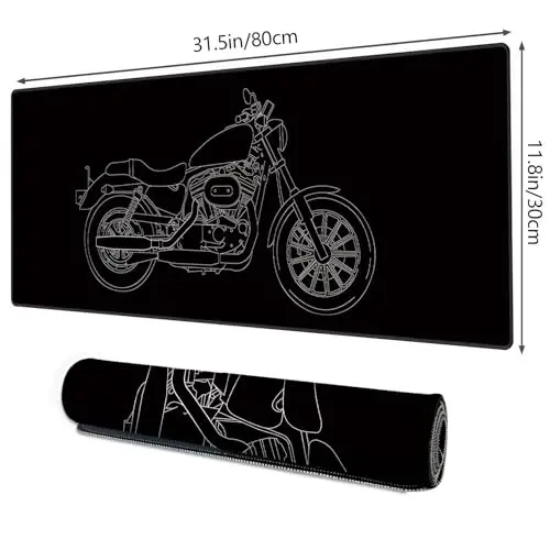 Galdas Gaming Mouse Pad XXL XL Large Long Extended Big Mousepad Non-Slip Rubber Keyboard Mouse Pad with Stitched Edges for Laptop Home Office (31.5x11.8x0.08 Inch) … (Motor) - 2