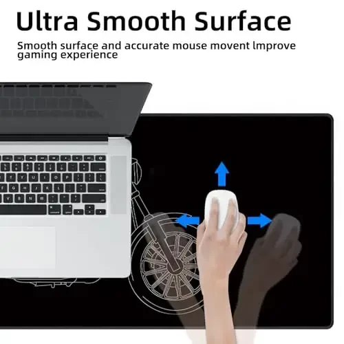 Galdas Gaming Mouse Pad XXL XL Large Long Extended Big Mousepad Non-Slip Rubber Keyboard Mouse Pad with Stitched Edges for Laptop Home Office (31.5x11.8x0.08 Inch) … (Motor) - 6